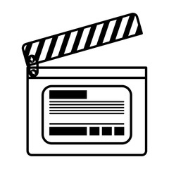 Clapboard icon. Movie film video and cinema theme. Isolated design. Vector illustration
