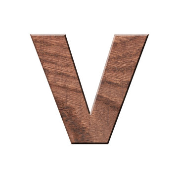 decorative wooden Alphabet, capital letter V