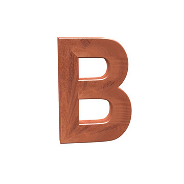 decorative wooden Alphabet, capital letter B