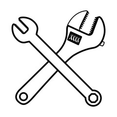 Wrench tool icon. Instrument repair and construction theme. Isolated design. Vector illustration