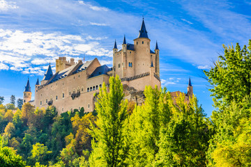 Obraz premium Segovia, Hiszpania Alcazar w Segowii. Castilla y Leon.