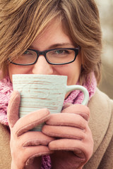 woman drinking outdoor