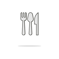 Cutlery color thin line icon.Vector illustration