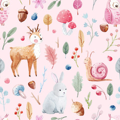 Watercolor baby pattern