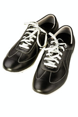 black leather man's shoe