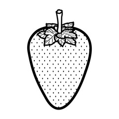 Strawberry fruit icon. Healthy organic and fresh food theme. Isolated design. Vector illustration