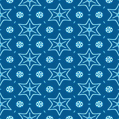 Snowflakes on Blue Seamless Background