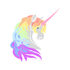 Rainbow unicorn silhouette