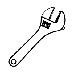 Wrench tool icon. Instrument repair and construction theme. Isolated design. Vector illustration