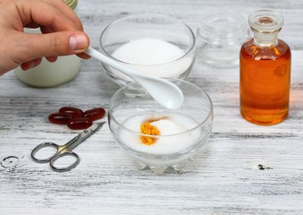 Natural orange sugar scrub  with coconut & tangerine oil, honey
