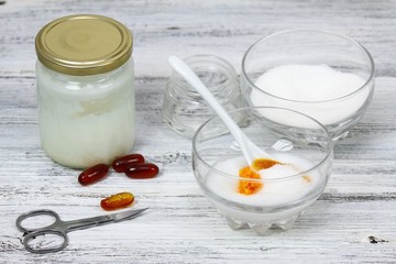 Natural orange sugar scrub  with coconut & tangerine oil, honey