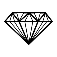 Diamond icon. Gem jewelry brilliant crystal and precious theme. Isolated design. Vector illustration