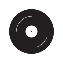 Simple flat vinyl icon, grayscale on white background