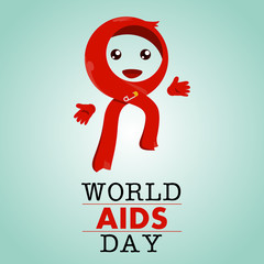 World AIDS day boy ribbon vertical