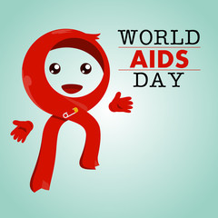 World AIDS day boy ribbon horizontal