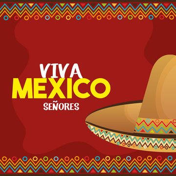 viva mexico poster icon vector illustration design