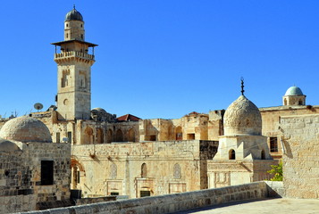 El-Asbat-Minarett im Westen des Tempelbergs von Jerusalem