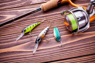 Spinning fishing and bait © dobrinya