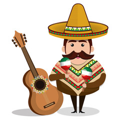 mexican man comic character vector illustration design