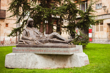 Stone statue of the prince of Asturias, located in Spain