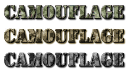 Camouflage Words and Letters Set