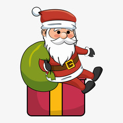happy merry christmas santa claus character vector illustration design