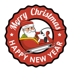happy merry christmas santa claus character vector illustration design
