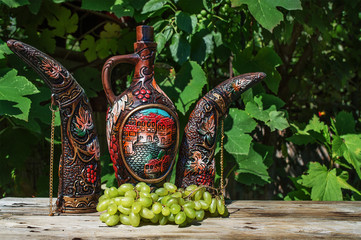Beutiful national georgian crockery for wine