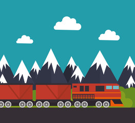 travel by train concept icon vector illustration design