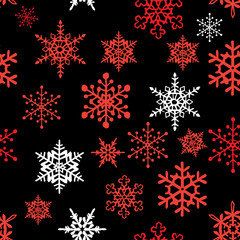 Naklejka na ściany i meble Snowflakes seamless pattern