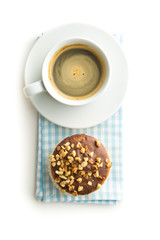 Sweet hazelnut muffins and coffee cup.