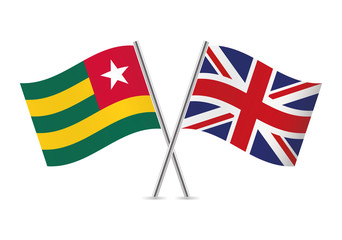 Togo and Britain flags. Vector illustration.