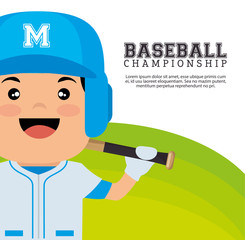 baseball championship badge player with bats vector illustration eps 10