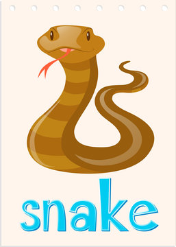 Wordcard with wild snake