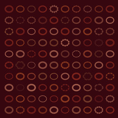 Ethnic borders in huge collection. Isolated on dark brown