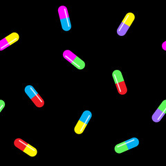 Pills seamless pattern.