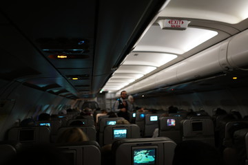 Obraz premium Airplane Seating & stewardess