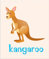 Wordcard with wild kangaroo