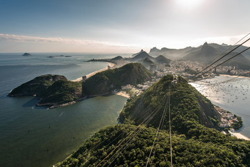 Famous view or Rio de Janeiro coast from the Sugarloaf Mountain