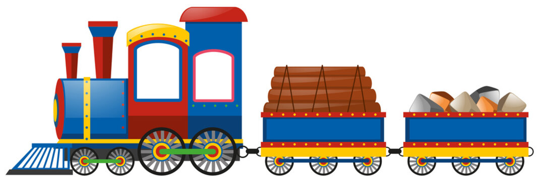 Train and two carraige carts