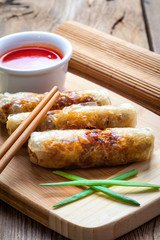 Fried Chinese Spring rolls.