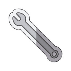 Wrench tool icon. Instrument repair and construction theme. Isolated design. Vector illustration