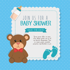 baby shower invitation card vector illustration design