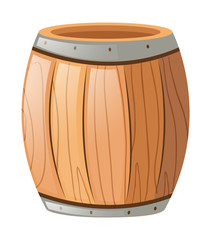 Wooden barrel on white background