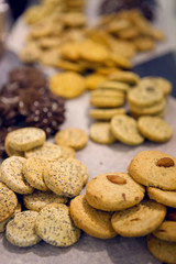 round little cookies with chocolate and oatmeal