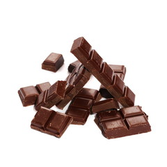 chocolate bars isolated on white background