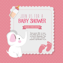 baby shower invitation card vector illustration design