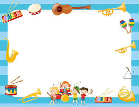 Border template with musical instruments