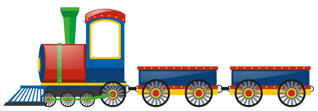 Train and two wagon carts