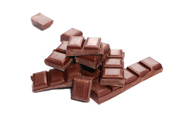 chocolate bars isolated on white background